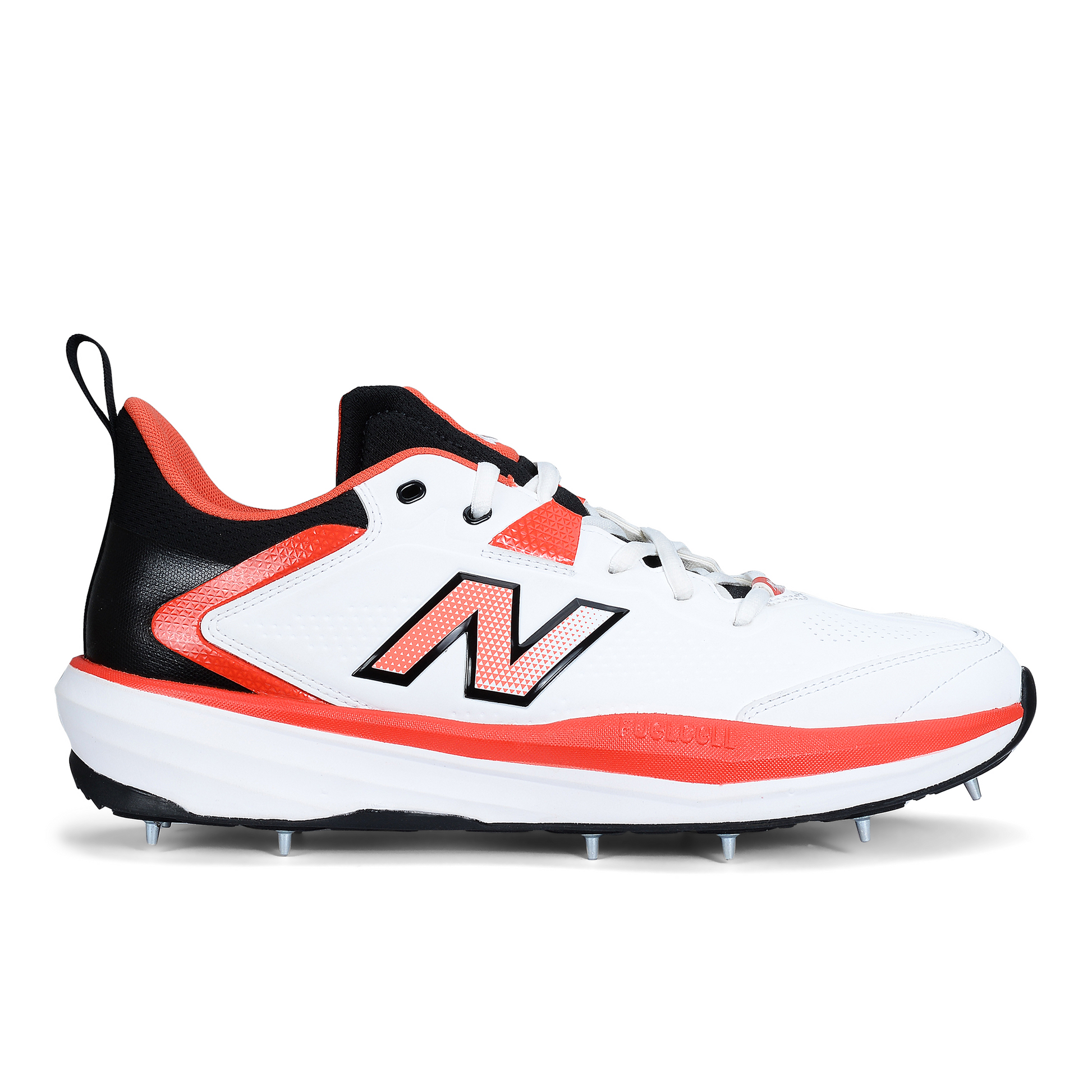 Side profile of New Balance CK4030F6 cricket shoe