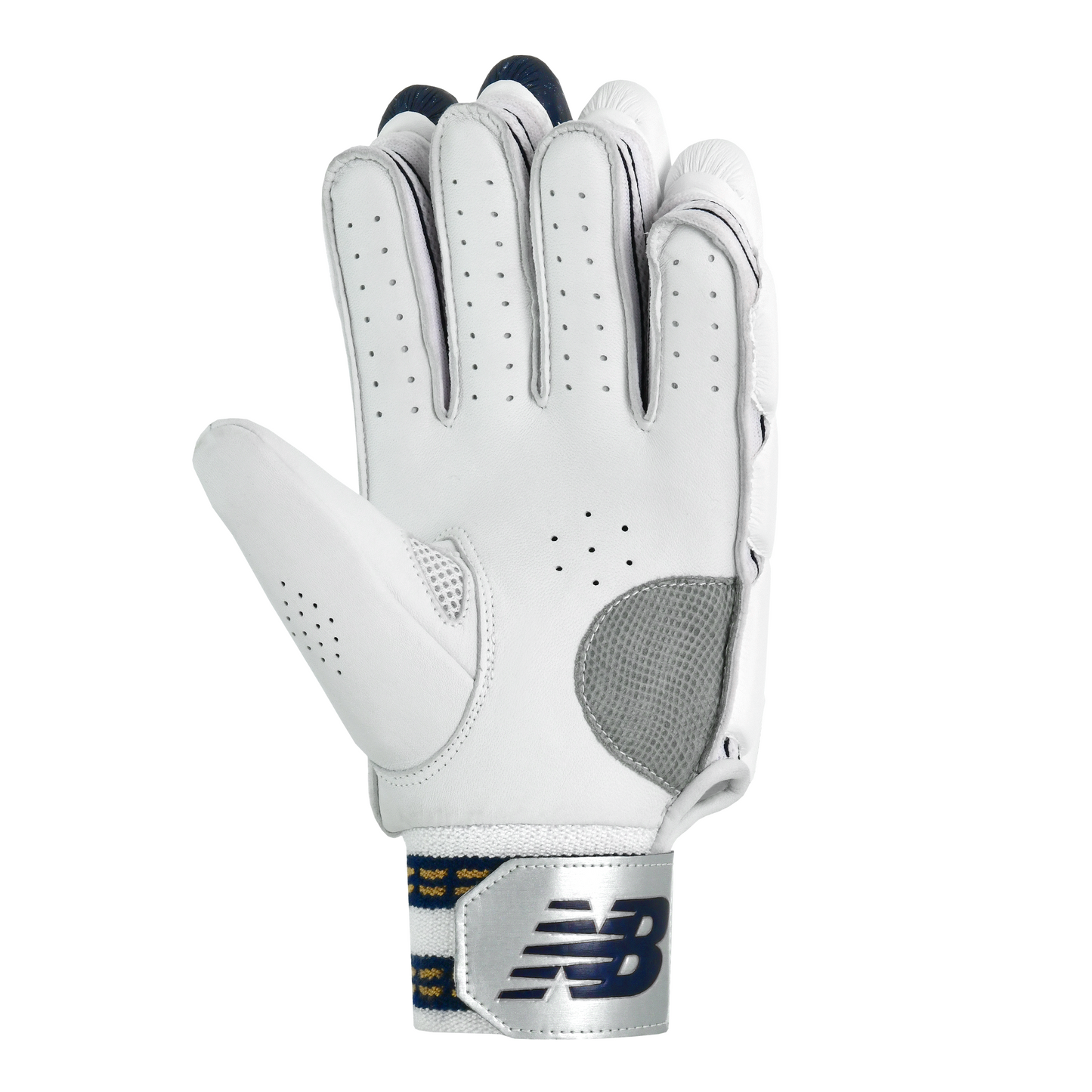 Palm view of New Balance DC 1200 batting gloves showing premium sheep leather palm and padding.