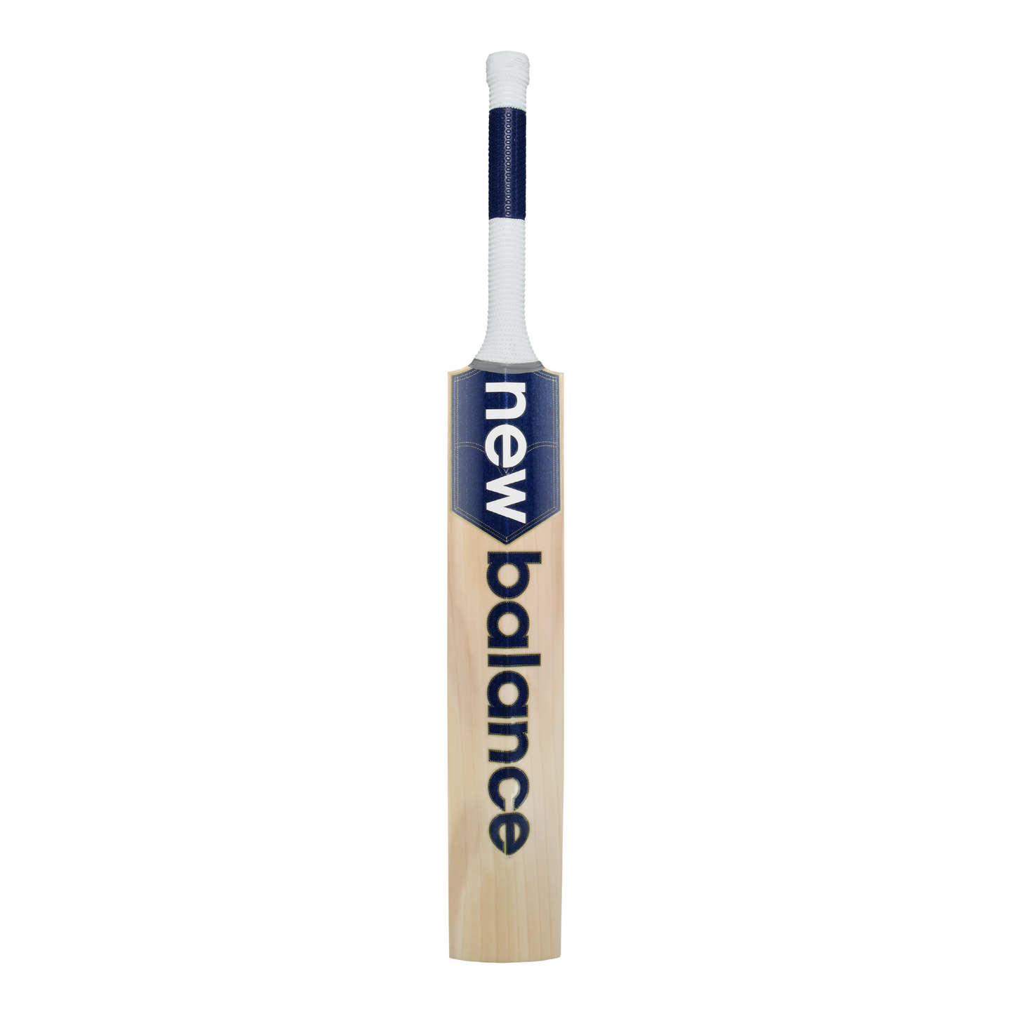 Rear view of the New Balance DC 1200 MAX cricket bat showing spine and handle detail.