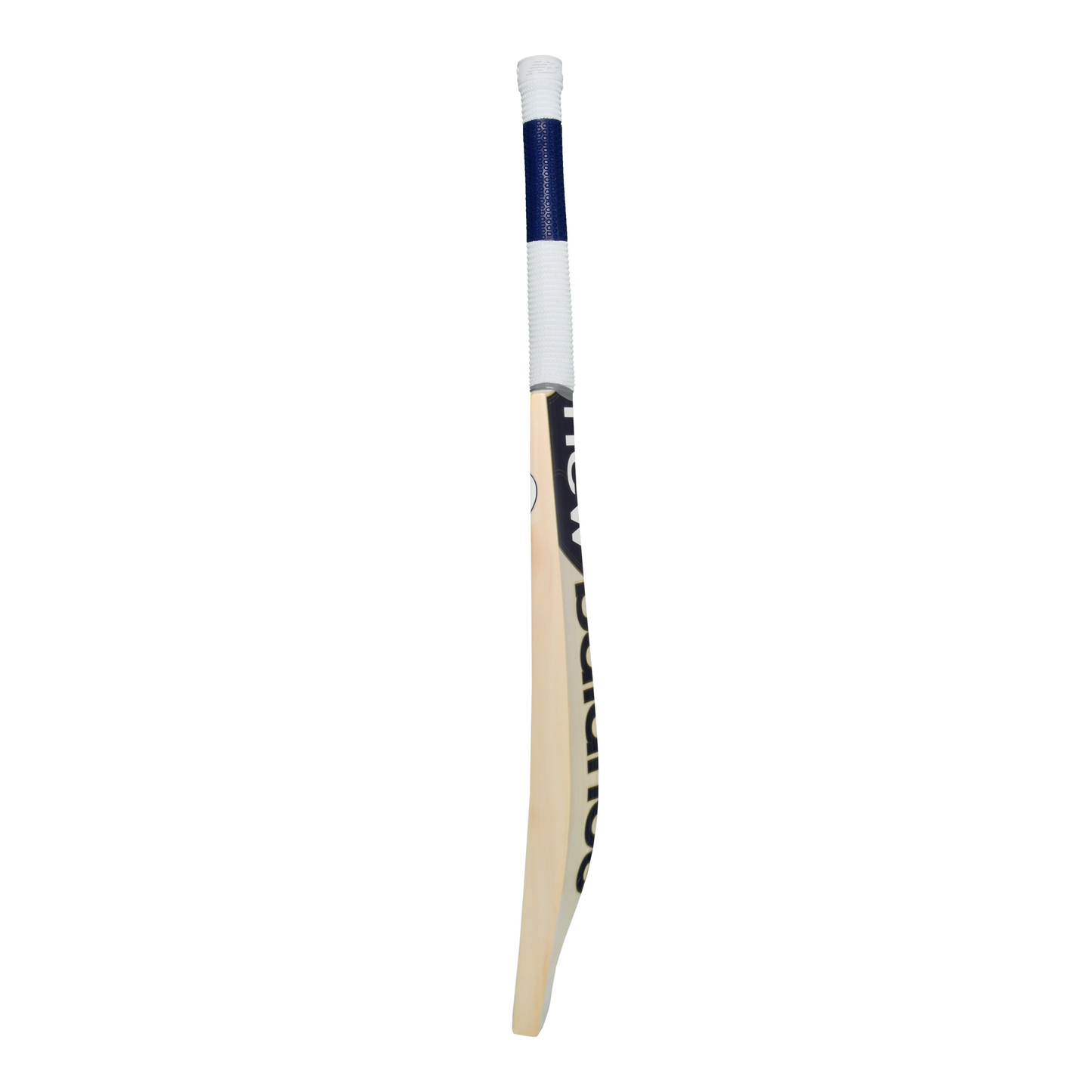 Side profile of the New Balance DC 1200 MAX cricket bat highlighting mid to low swell.