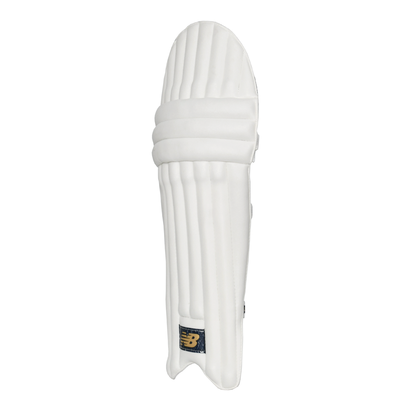 Side profile of New Balance DC 200 batting pad highlighting slim shape and instep padding.