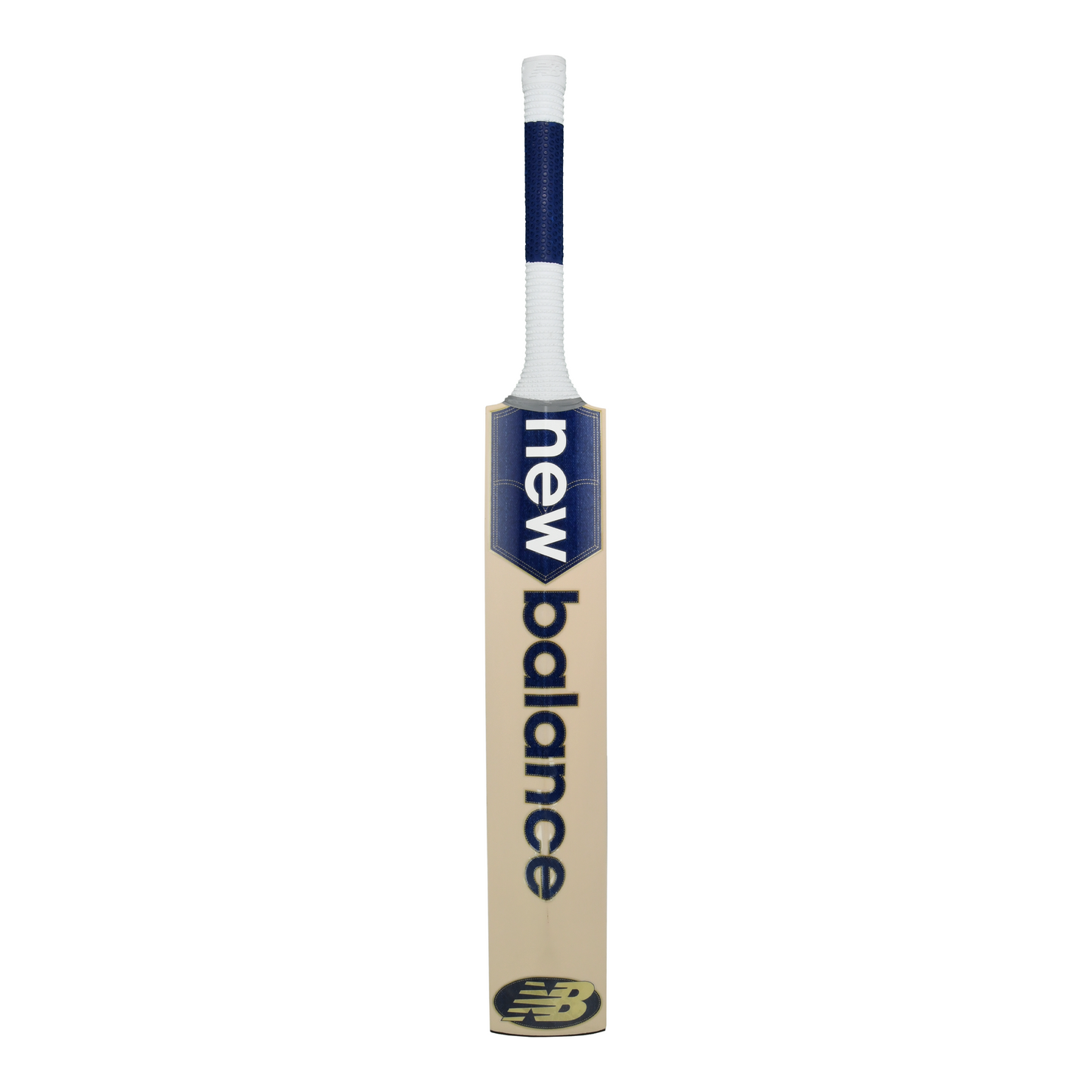 Rear view of the New Balance DC 400 junior cricket bat showing painted back and handle.