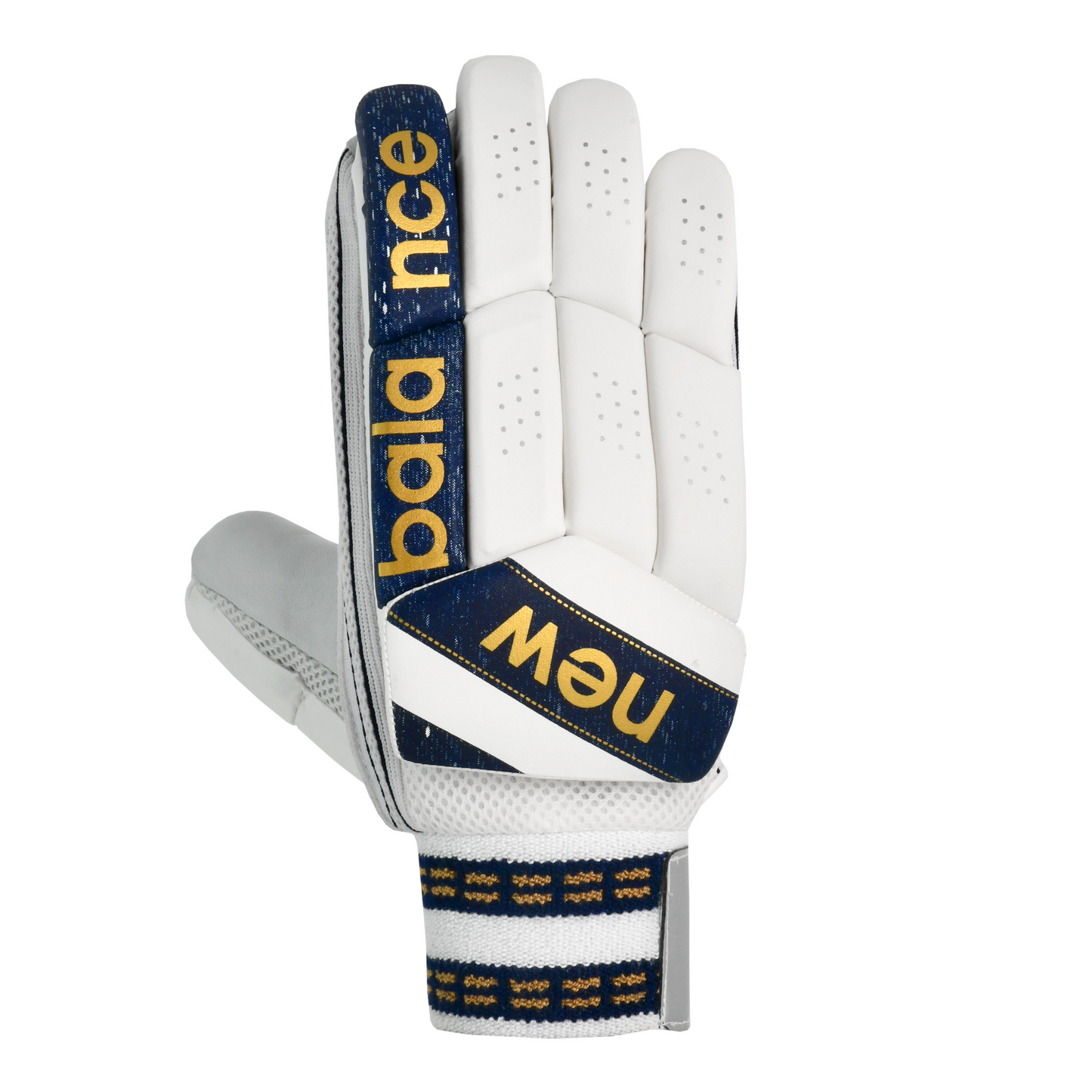 Front view of New Balance DC 500 batting gloves showing split-finger design and DC branding.