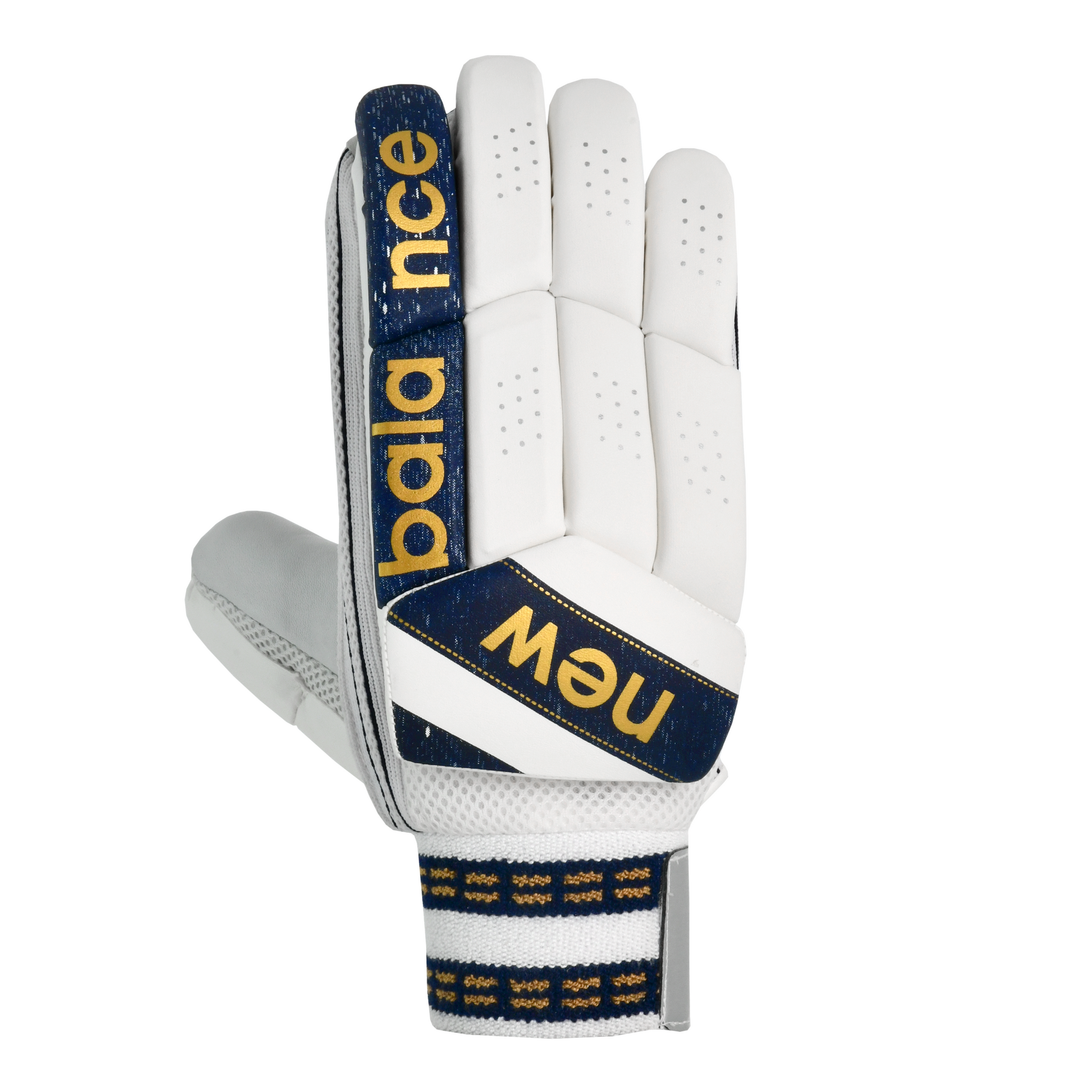 Front view of New Balance DC 500 batting gloves showing split-finger design and DC branding.