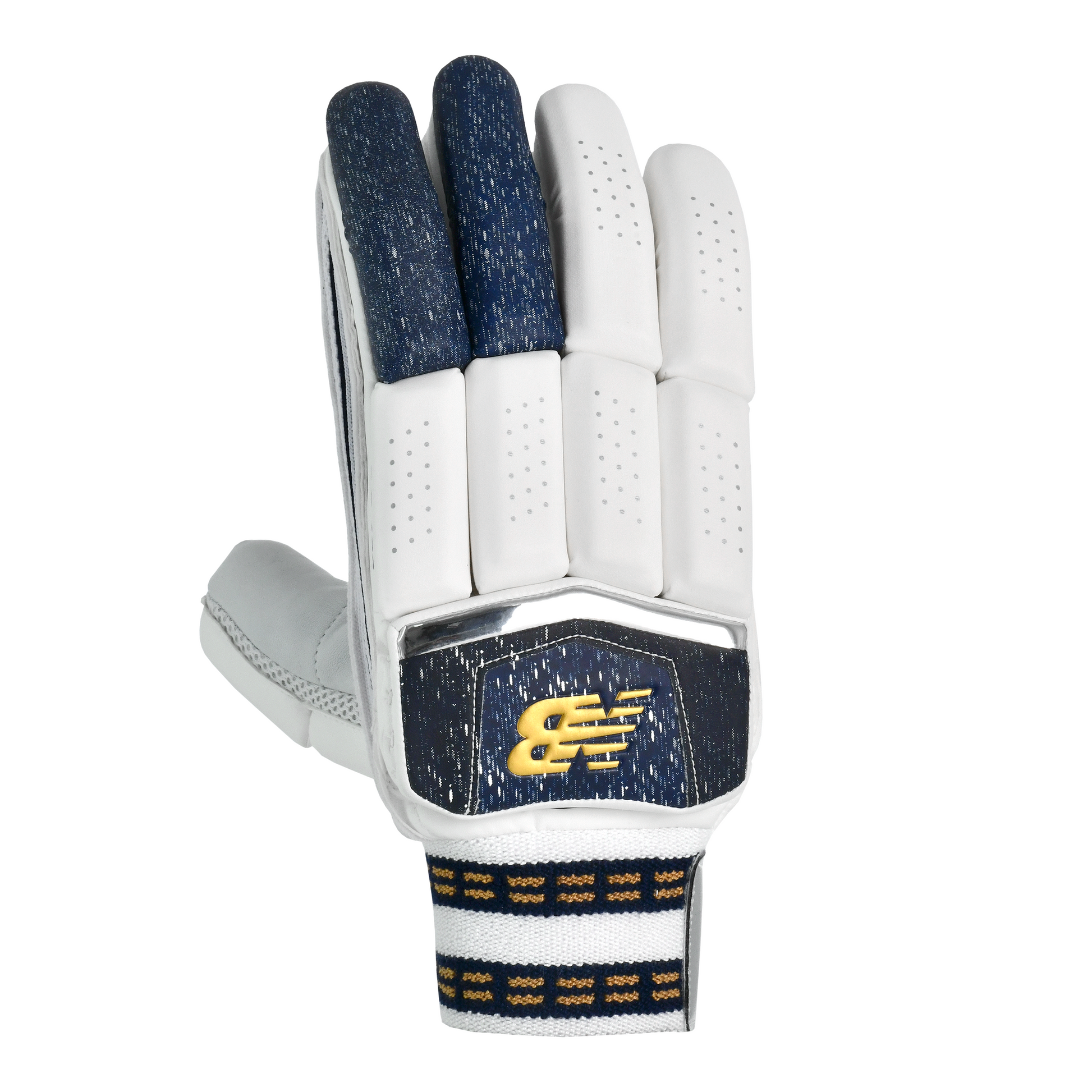 Front view of New Balance DC 600 batting gloves showing block-split finger design and DC branding.