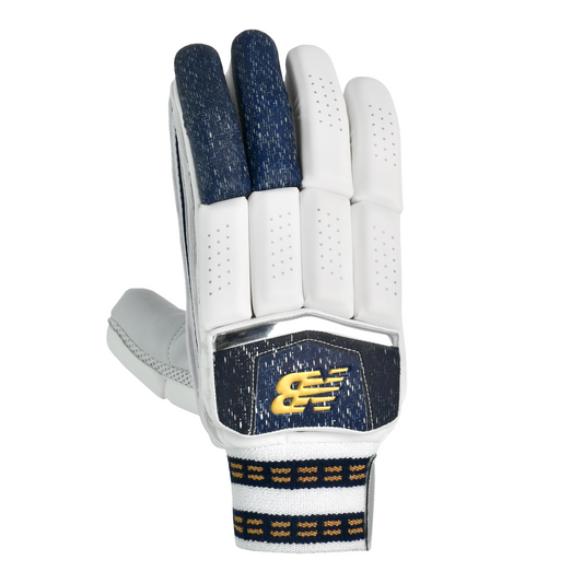 Front view of New Balance DC 600 batting gloves showing block-split finger design and DC branding.
