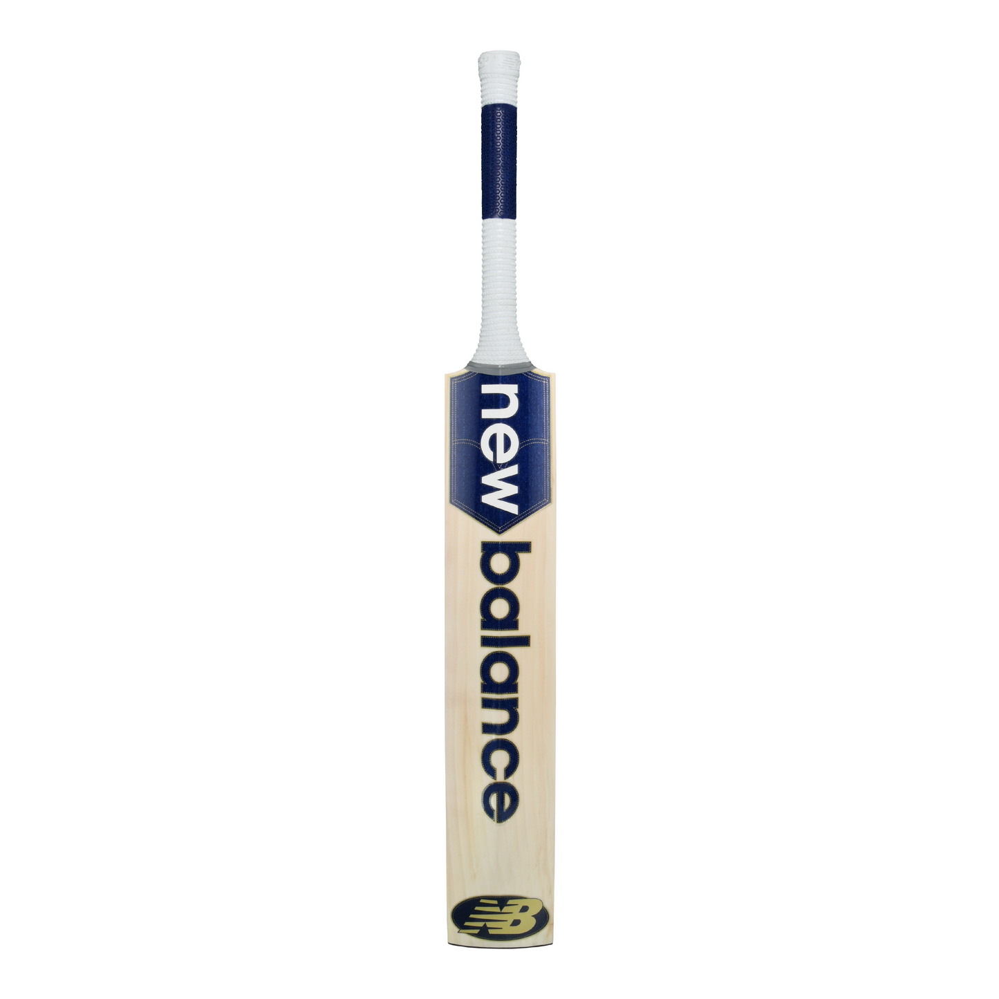 Rear view of the New Balance DC 600 junior cricket bat highlighting spine and handle.
