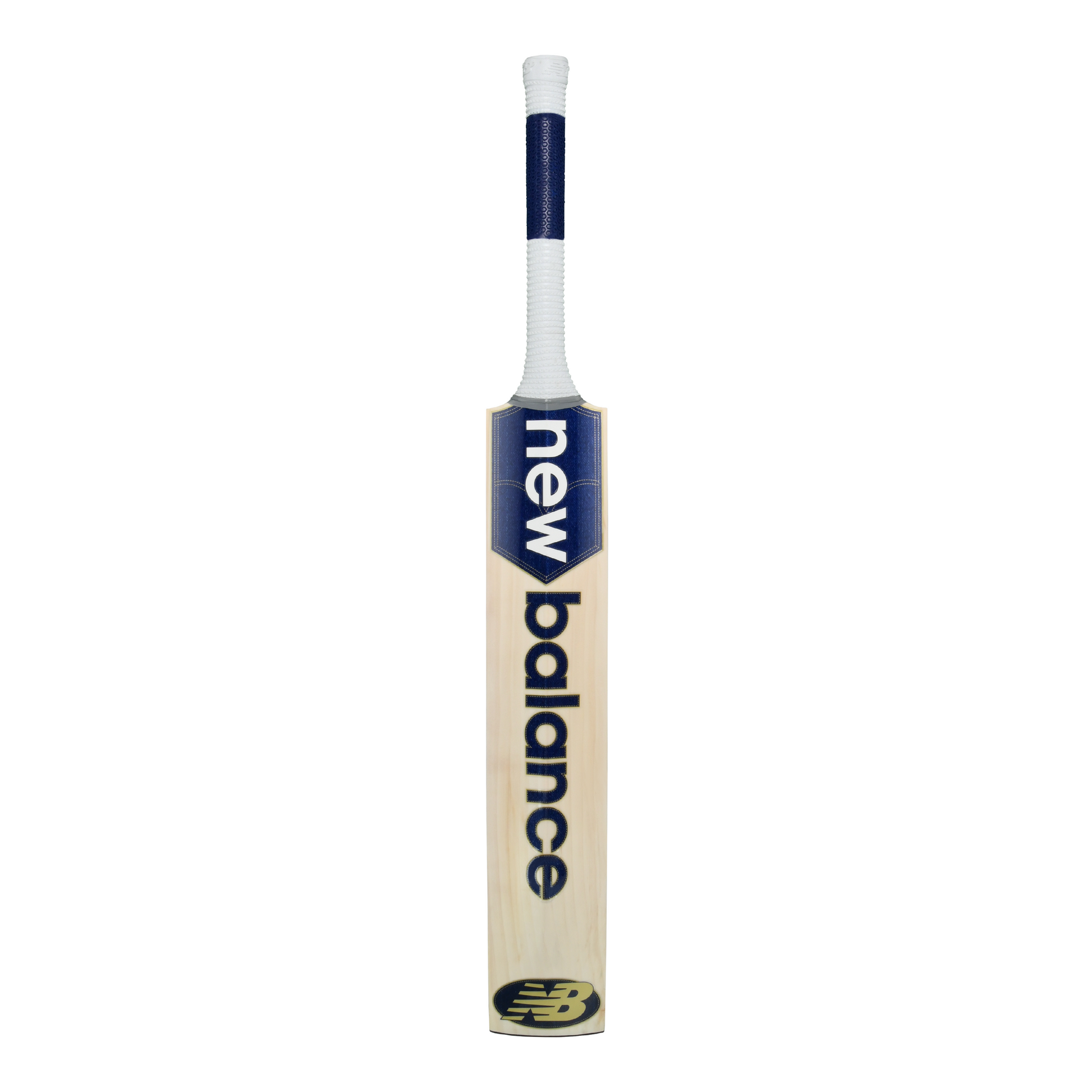 Rear view of the New Balance DC 600 junior cricket bat highlighting spine and handle.
