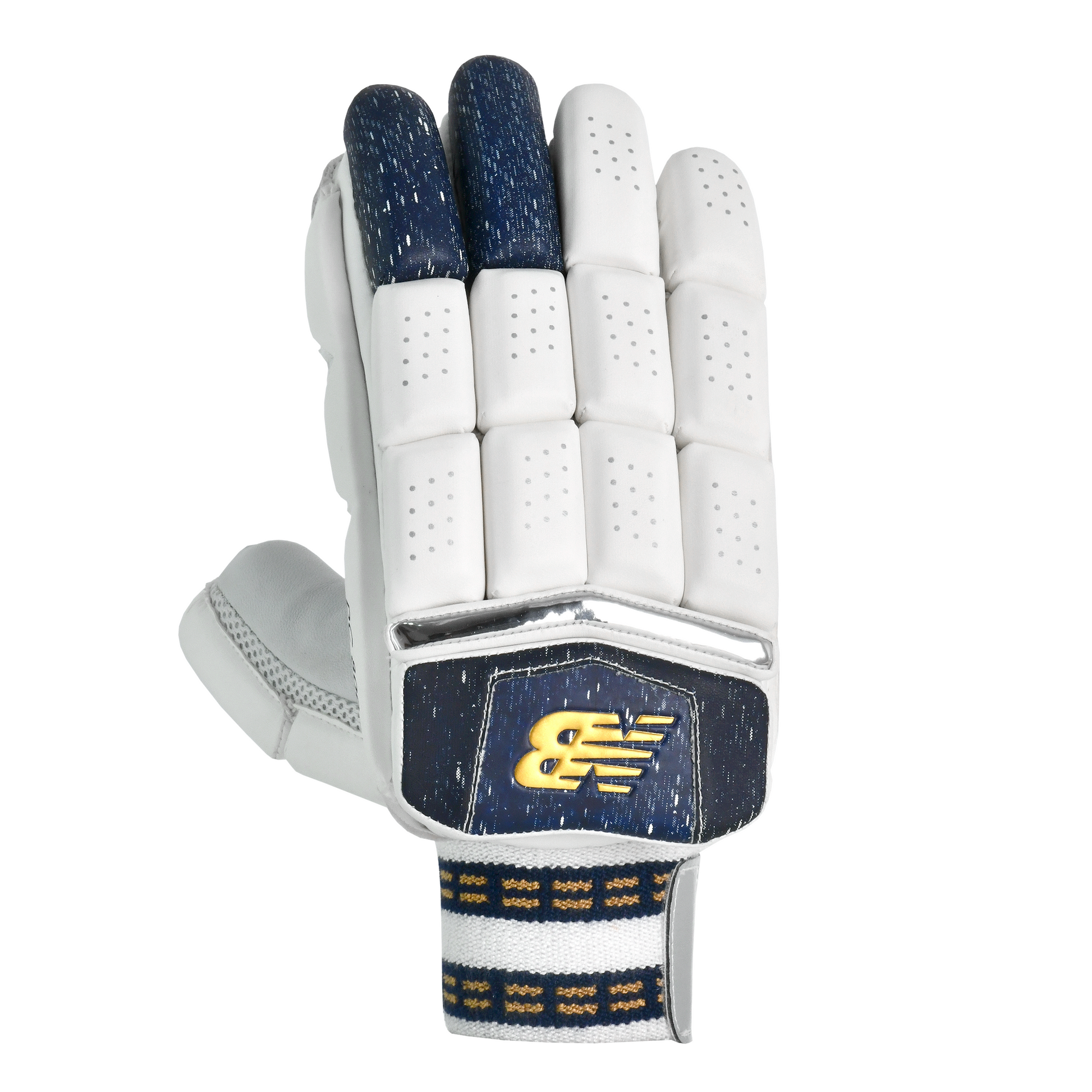 Front view of New Balance DC 800 batting gloves showing block-split finger design and DC branding.