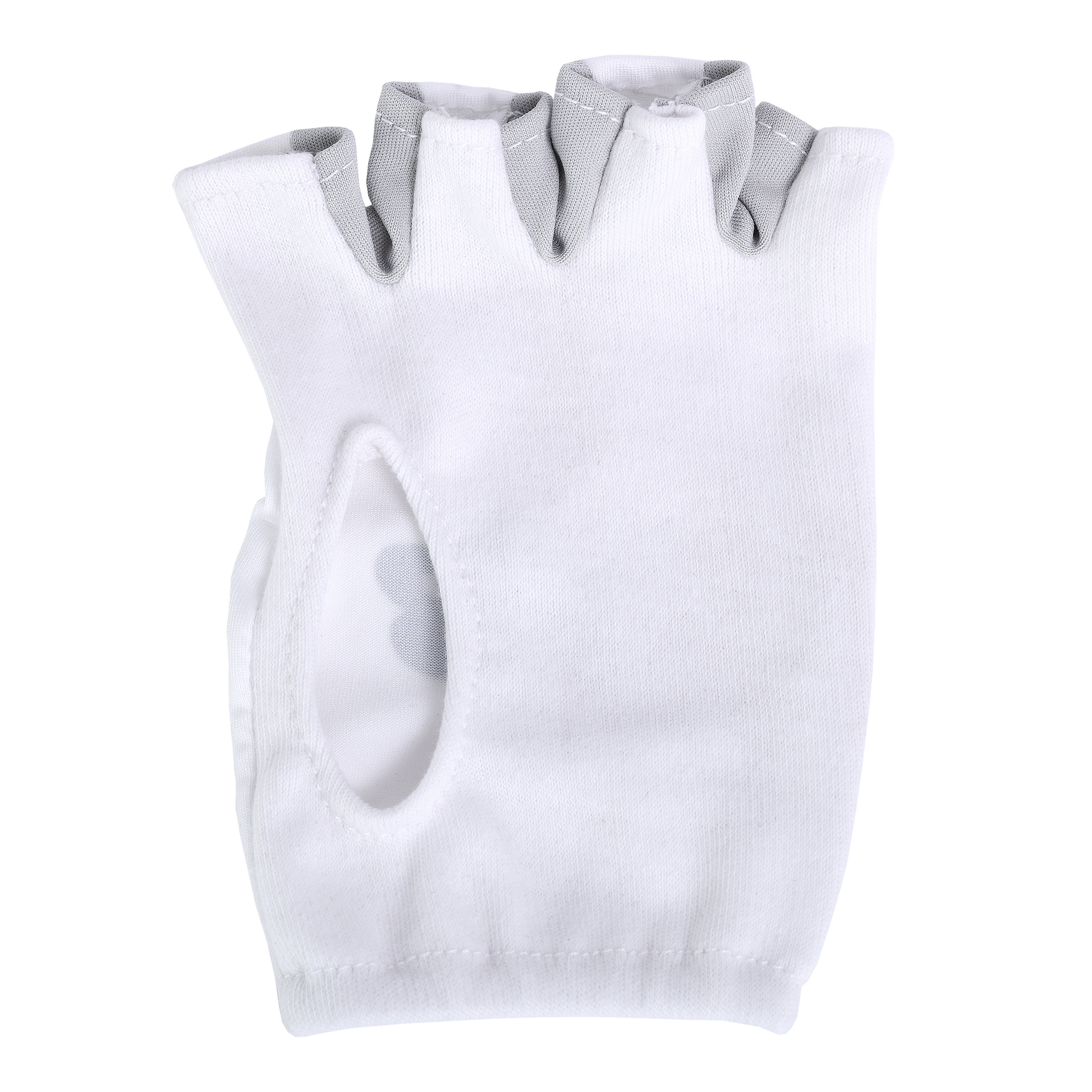 Front view of New Balance fingerless batting inners showing cotton palm and elasticated wrist.