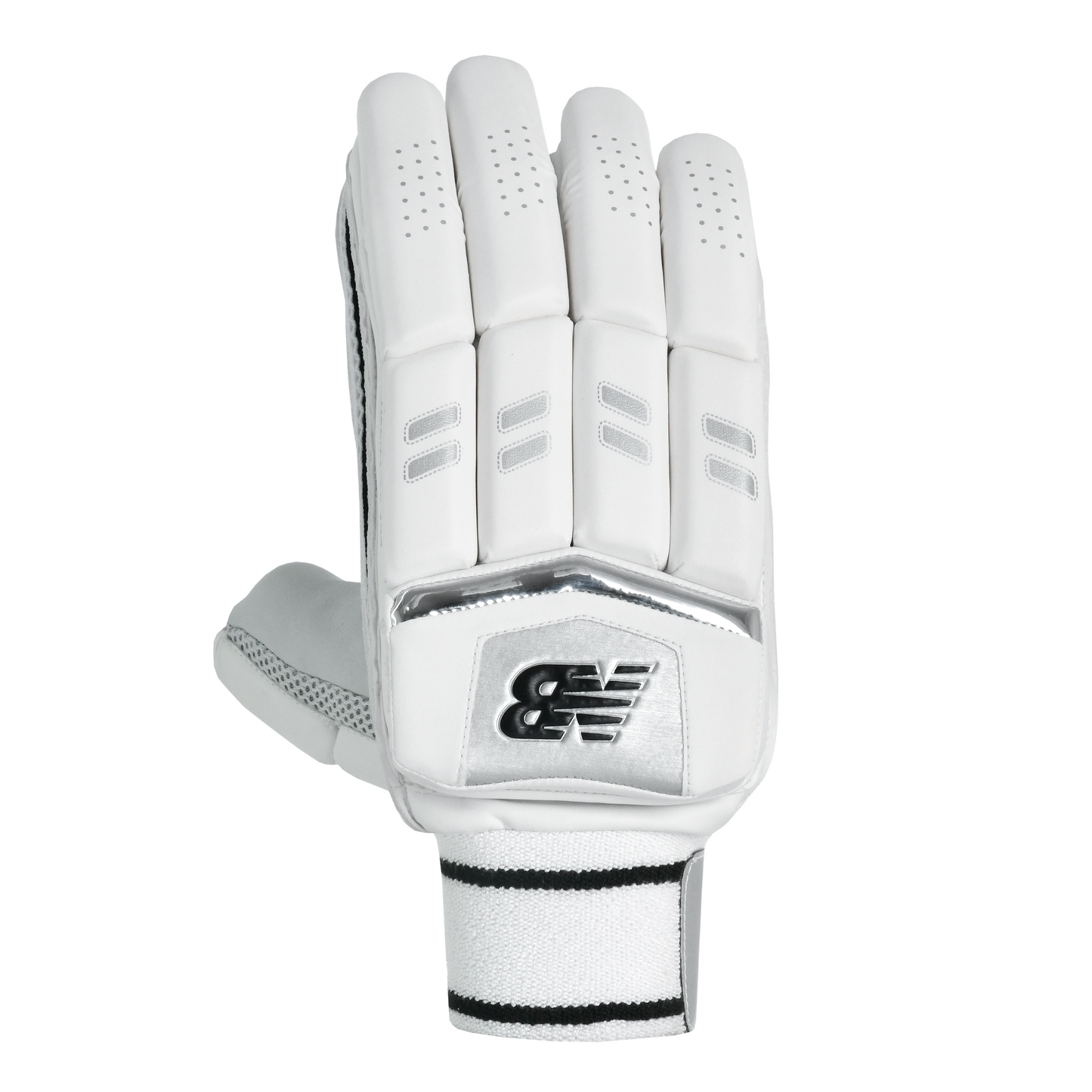 Front view of New Balance Heritage 600 batting gloves showing heritage styling and block-split finger design.