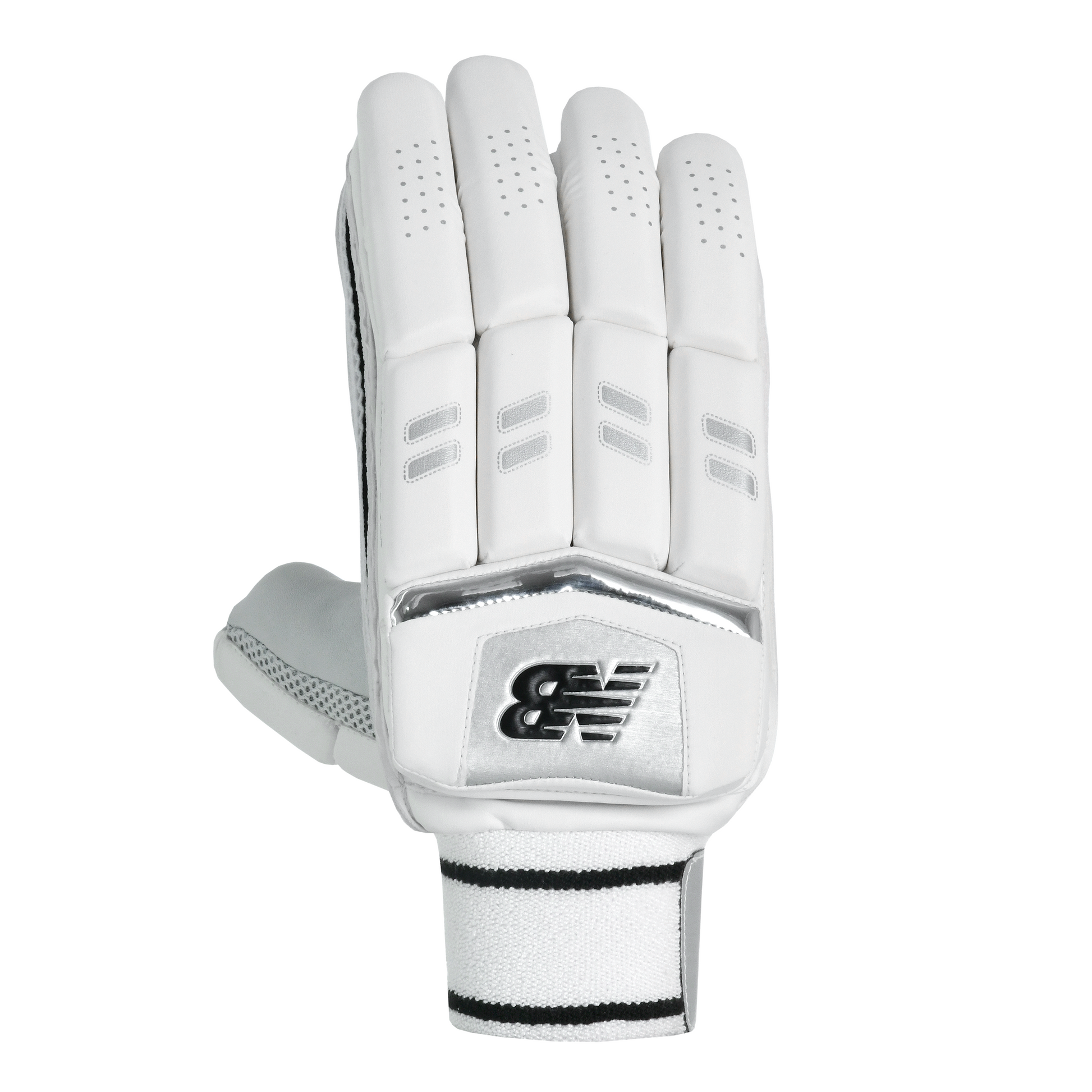 Front view of New Balance Heritage 600 batting gloves showing heritage styling and block-split finger design.