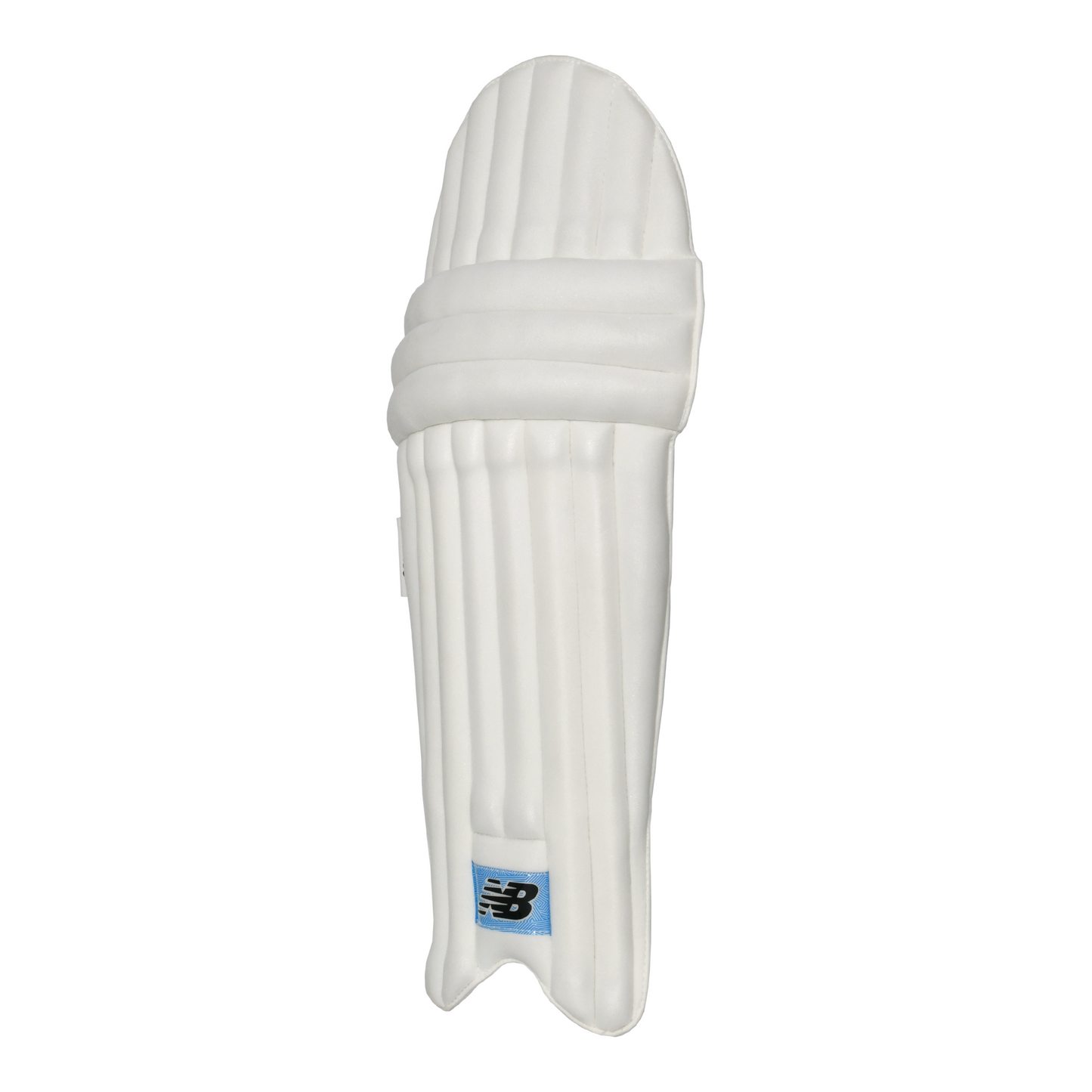 Side profile of New Balance TC 200 batting pad highlighting slim shape and instep padding.