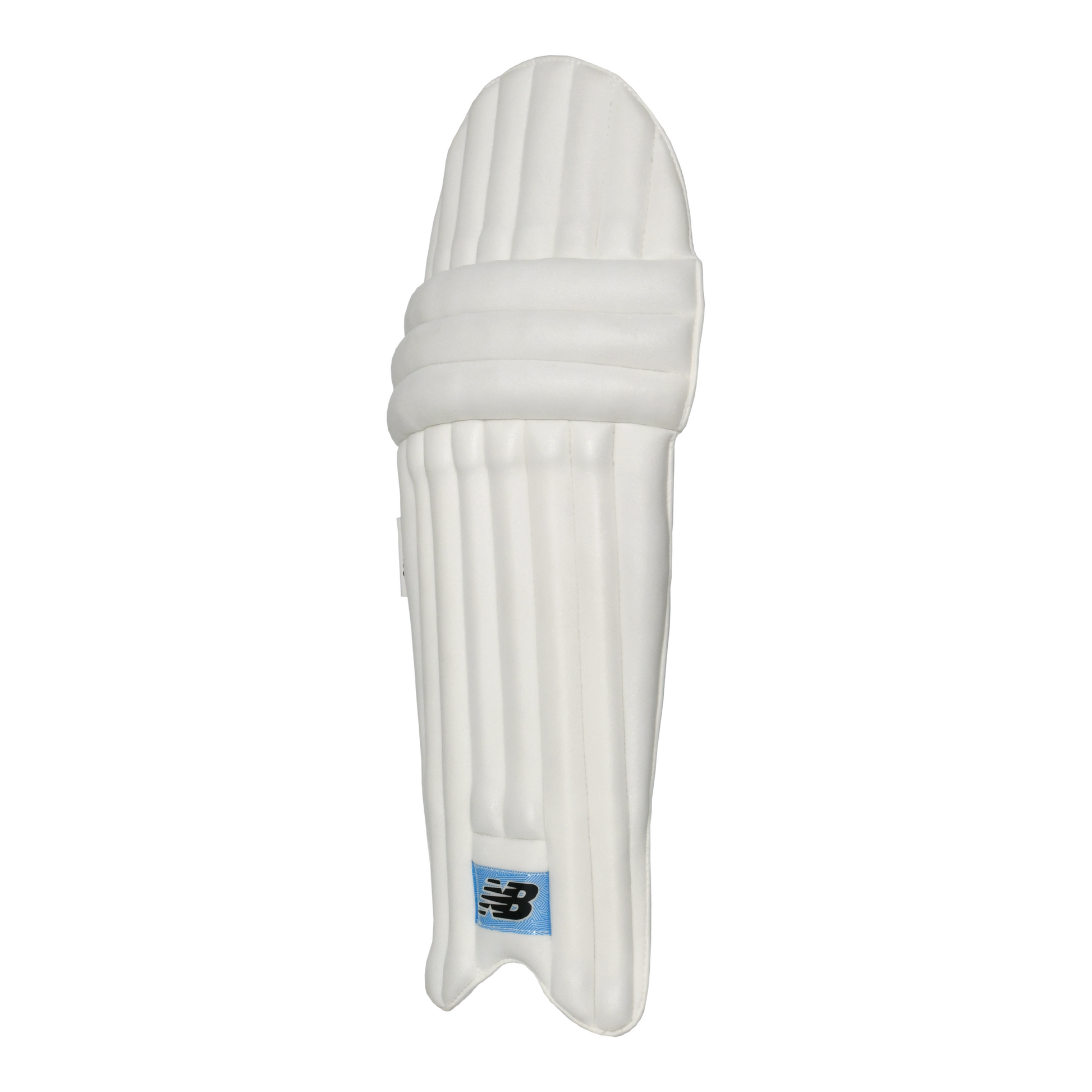 Side profile of New Balance TC 200 batting pad highlighting slim shape and instep padding.