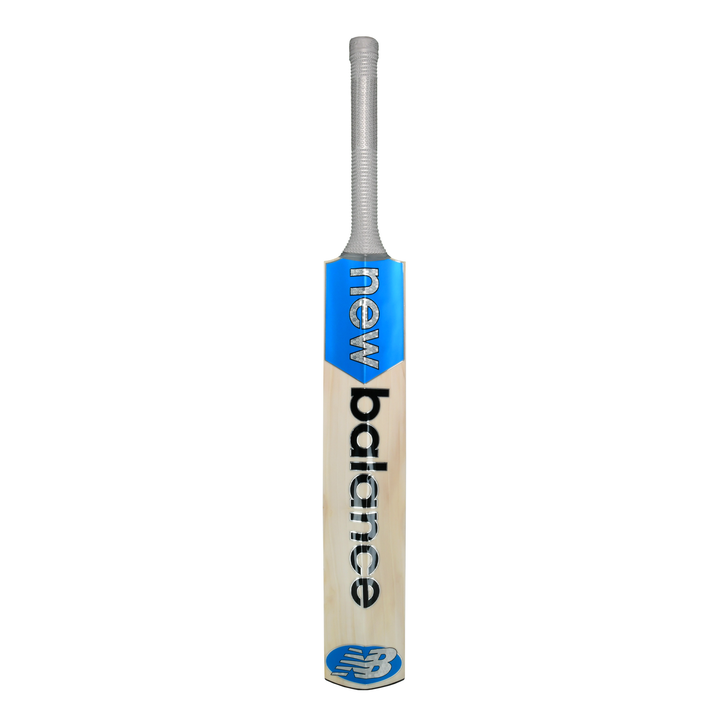 Rear view of the New Balance TC 400 PRO cricket bat highlighting spine and handle detail.