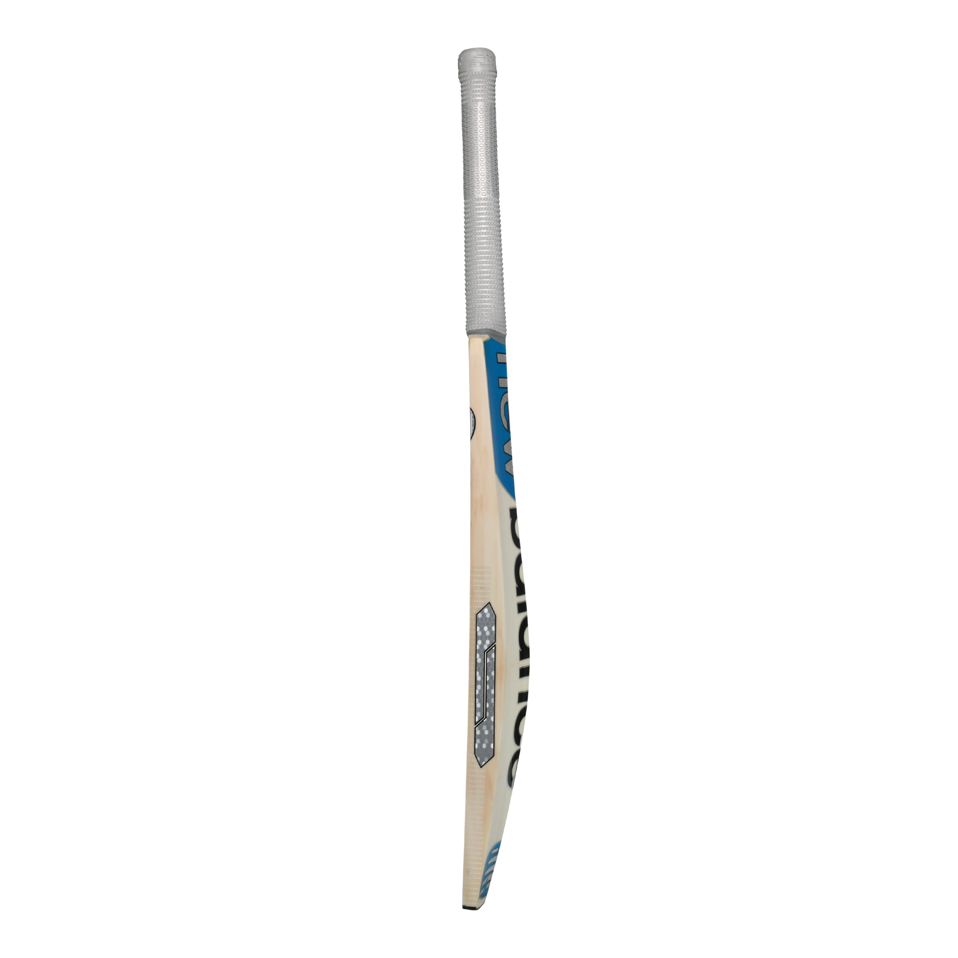 Side profile of the New Balance TC 400 PRO cricket bat showing mid sweet spot and classic TC shape.