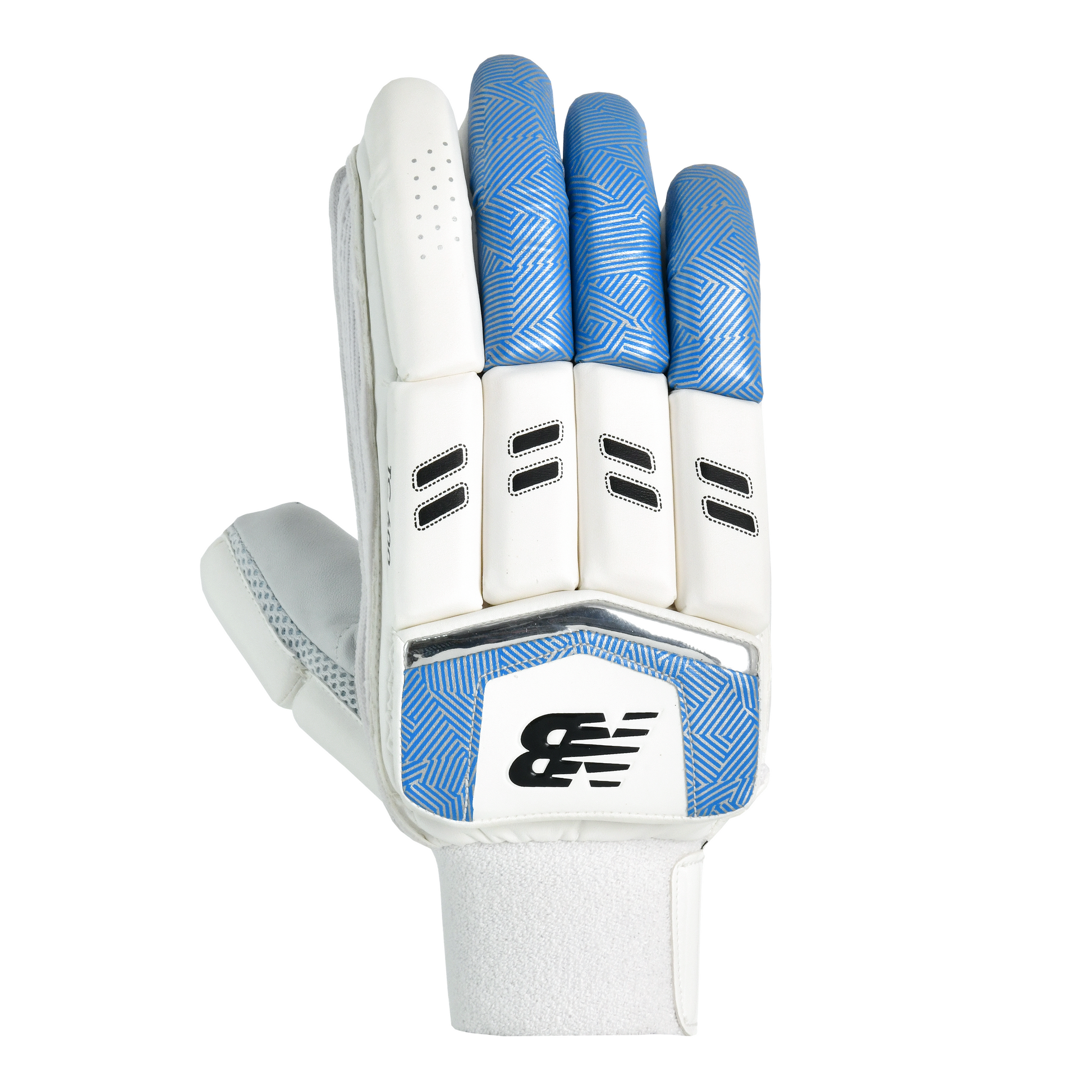 Front view of New Balance TC 600 batting gloves showing block-split finger design and TC branding.