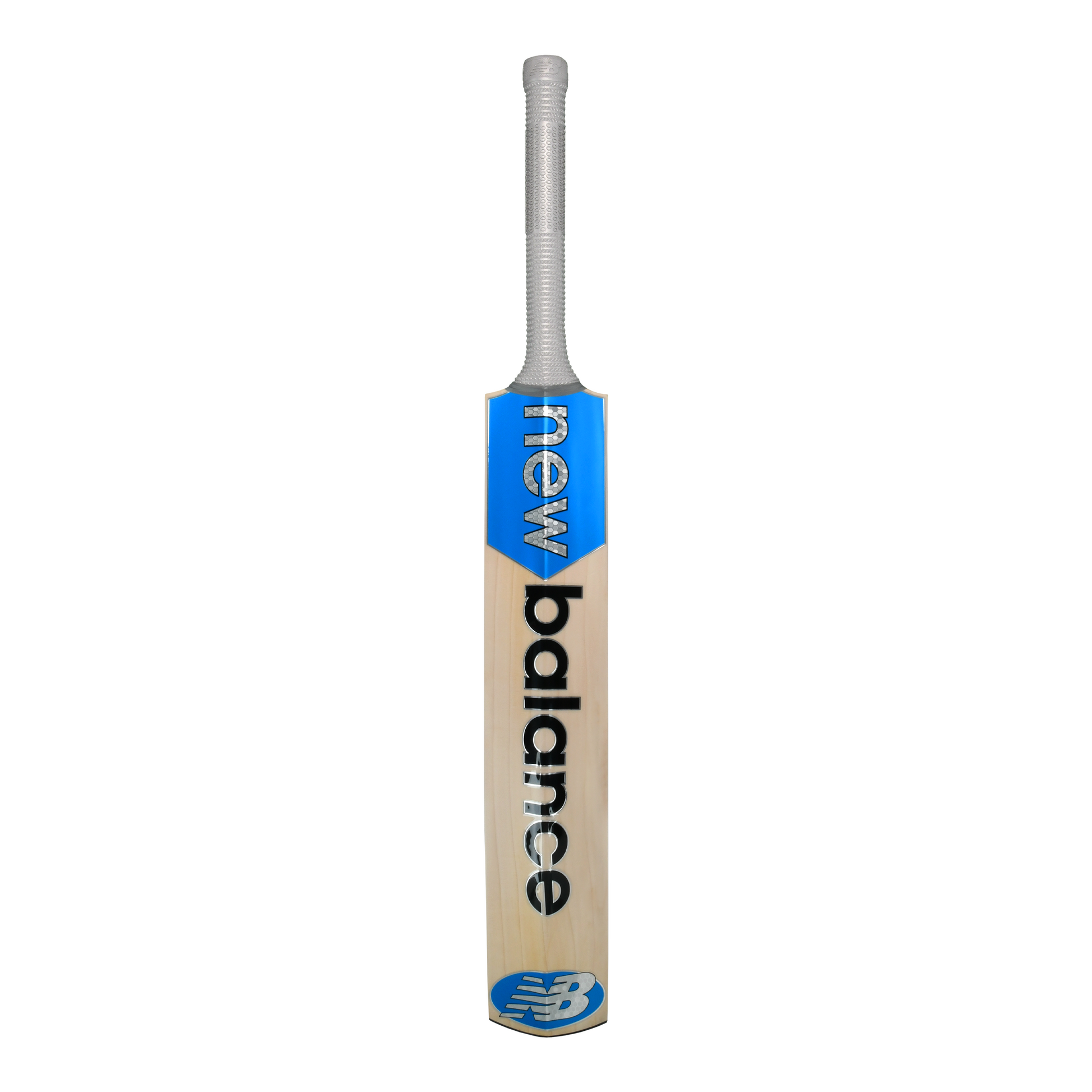 Rear view of the New Balance TC 600 cricket bat highlighting spine and handle detail.