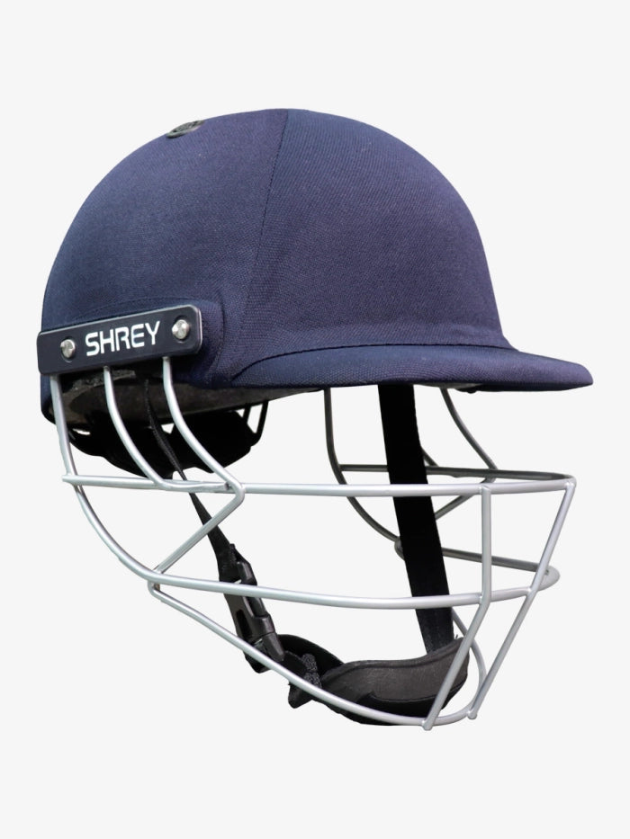 Shrey Classic 2.0 Steel Senior Batting Helmet in Navy – professional-grade helmet with steel grille.