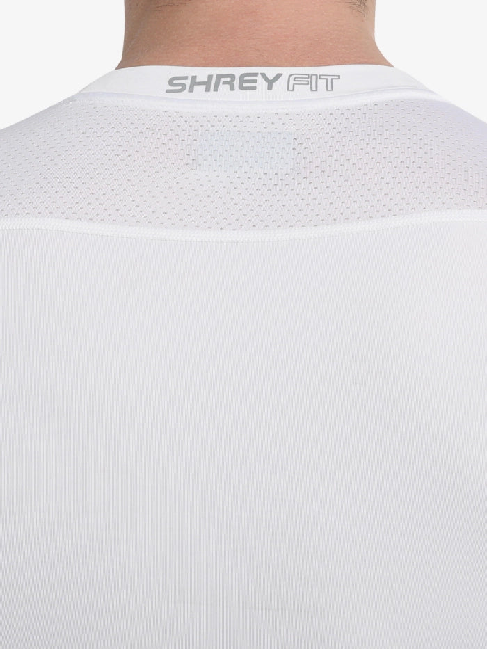 Shrey Intense Baselayer Long Sleeve Top close-up showing rear neckline and Shrey branding