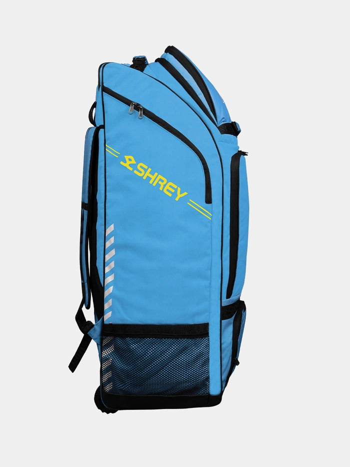 Side profile of Shrey Legacy Cricket Bag showing structure and design