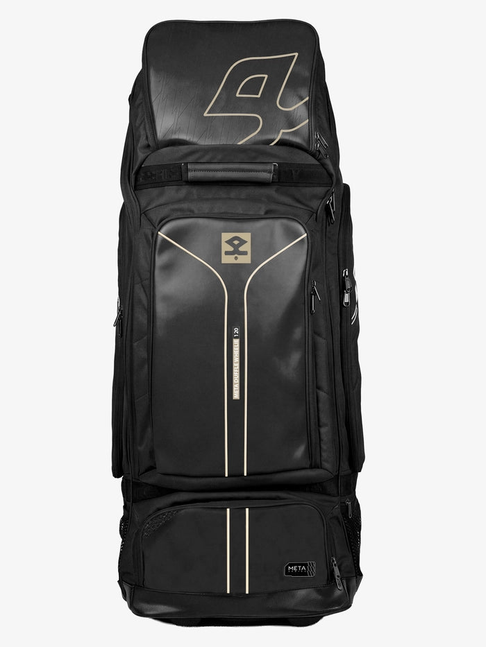 Shrey Meta VR Duffle Wheelie 120 black cricket bag front view