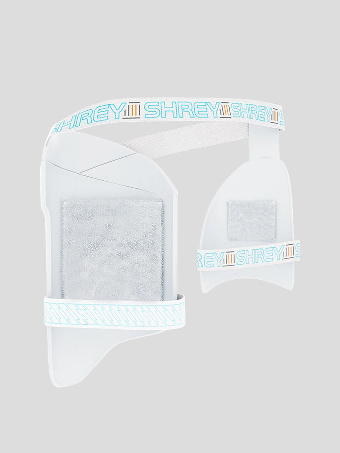 Full front-facing view of the Meta VR thigh guard with dual protection zones