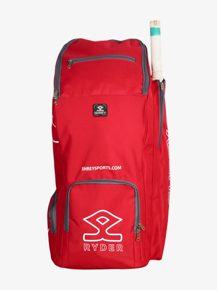 Shrey Ryder Duffle front view in red