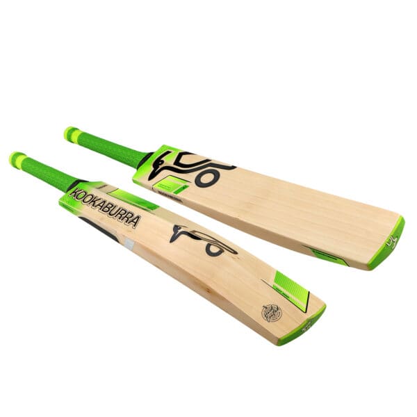Dual view of Kookaburra Kahuna 2.1 Long Blade Cricket Bat showing front and spine profiles.
