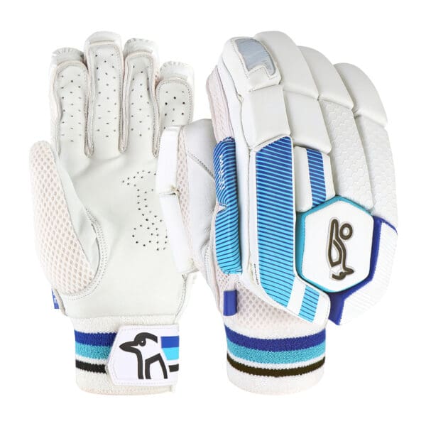 Kookaburra Rapid 3.1 Batting Gloves front and back view showing protective padding and leather palm