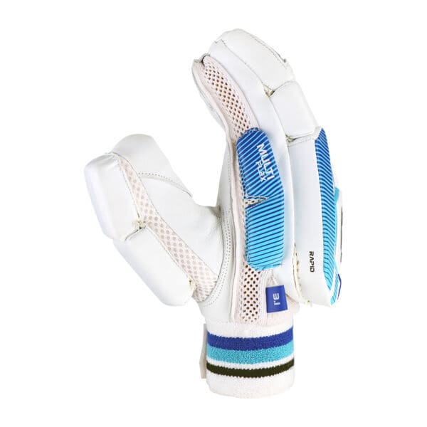 Side view of Kookaburra Rapid 3.1 Gloves showcasing Multi-Flex thumb design and mesh ventilation