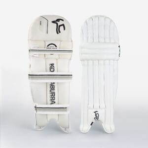 Kookaburra Ghost 5.1 2025 batting pads front and back view showing cane structure and strap system