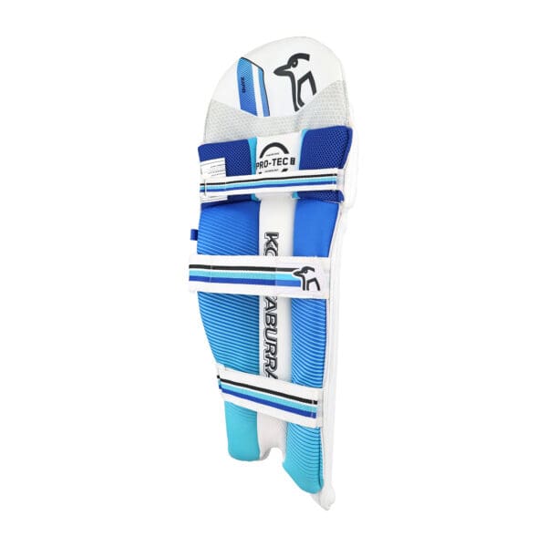 Side profile of Kookaburra Rapid 3.1 Batting Pads displaying knee roll, side wing, and foam-shin bolsters